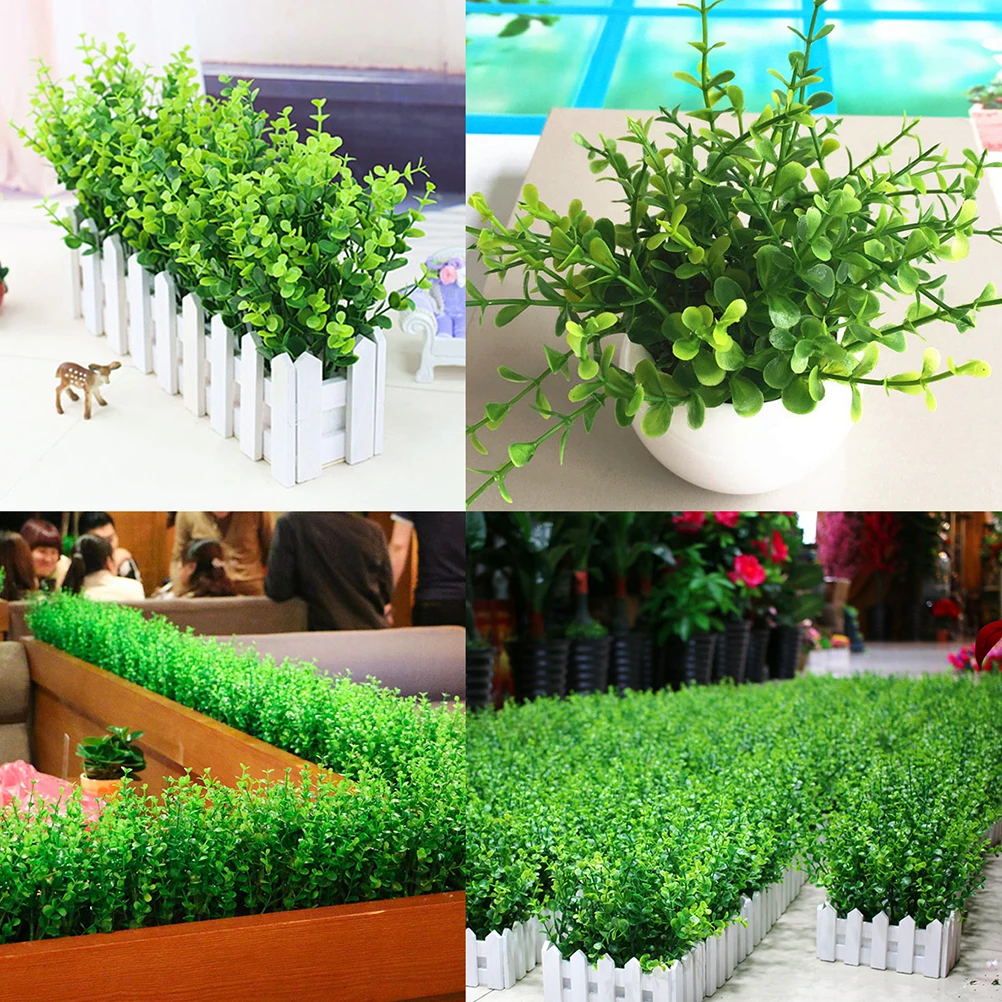 

8 Pcs Artificial Eucalyptus Plants Realistic Greenery Decoration Indoor Outdoor Waterproof plastic plants foliage