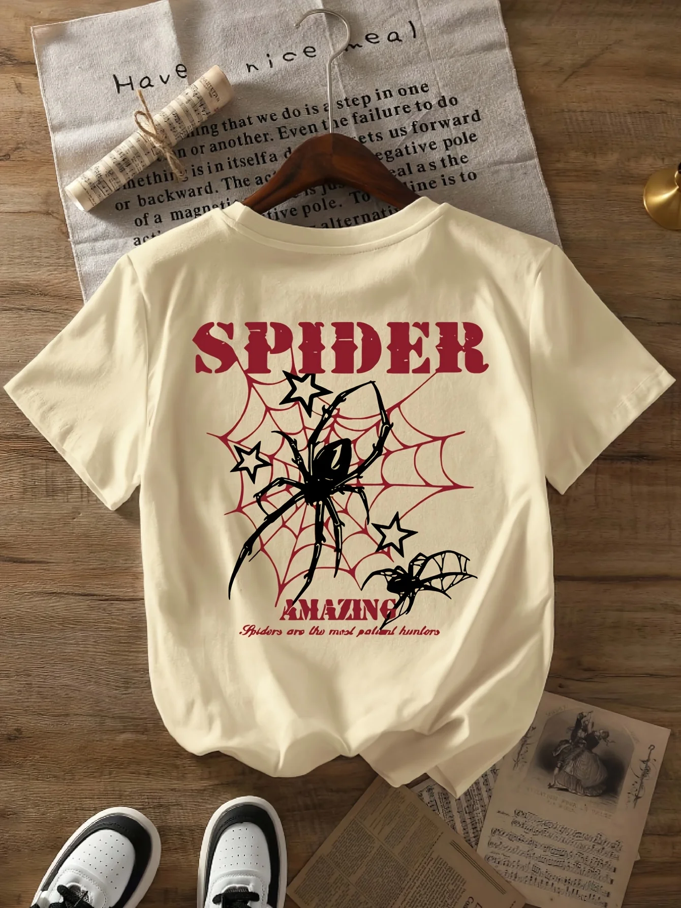 2026 New Design - Spider Web Print - Men's and Women's Pure Cotton T-Shirt - Spring and Summer - Party Casual Loose Short Sleeve