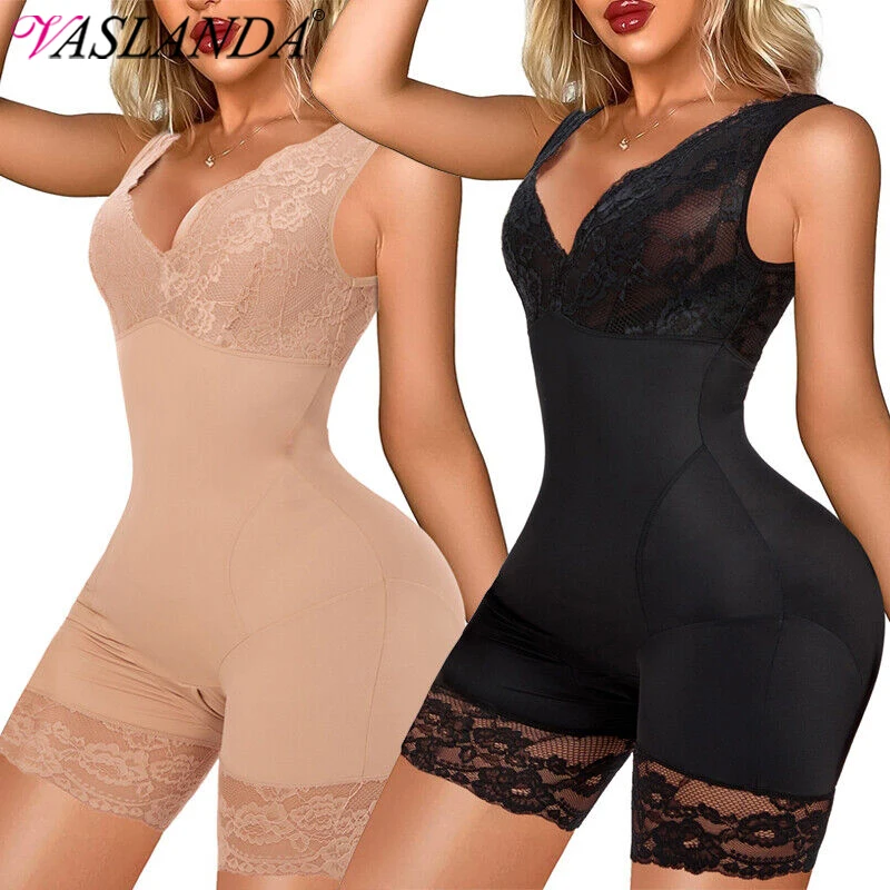 

Women Shapewear Full Body Shaper Slimming Bodysuits Lace Corset Waist Trainer Shaping Underwear Postpartum Recovery Sheath Fajas