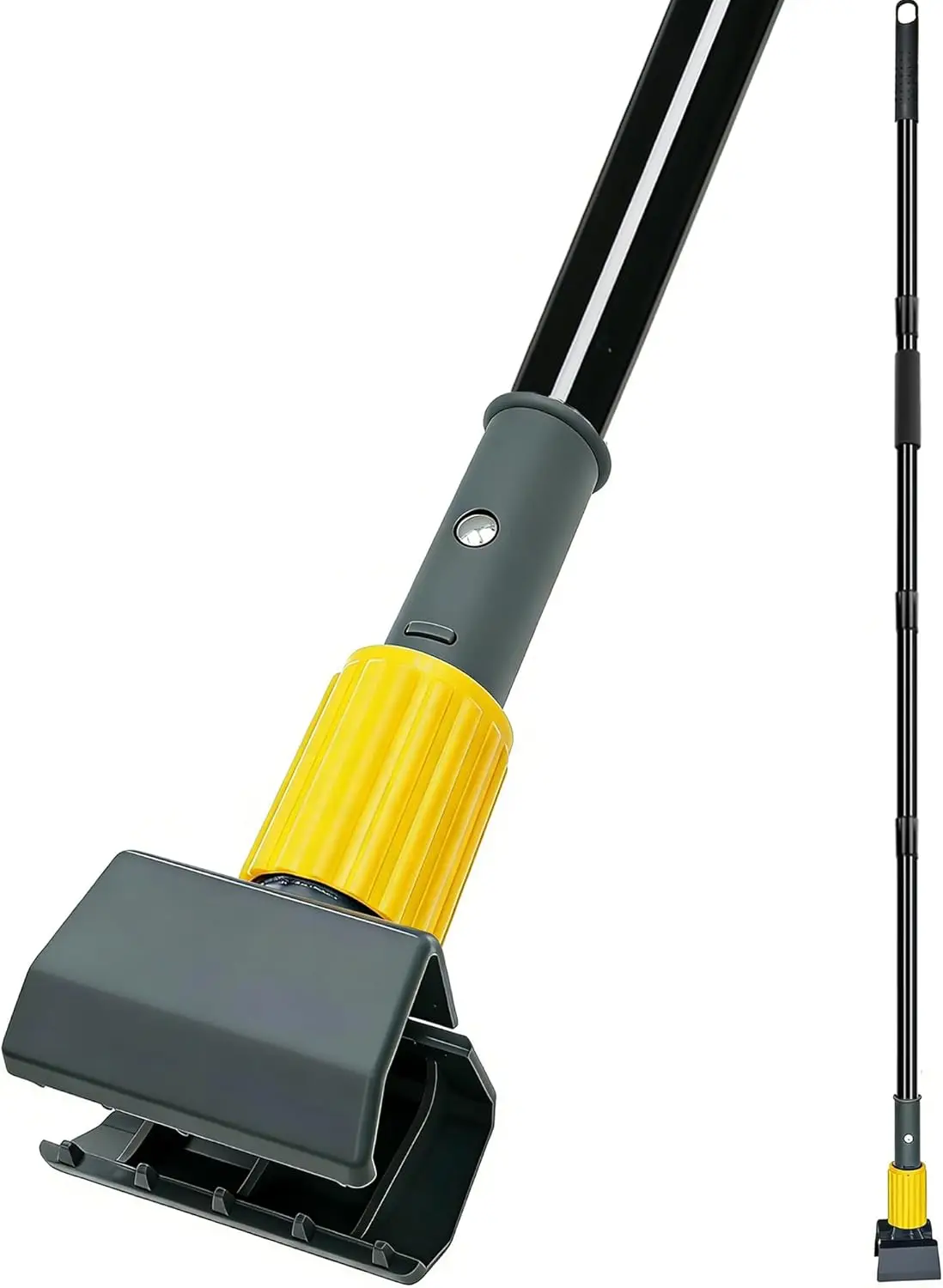 

Heavy Duty Mop Handle for Commercial Floor Cleaning, 59 Inch Jaw Clamp Mop Stick with Wet Gripper