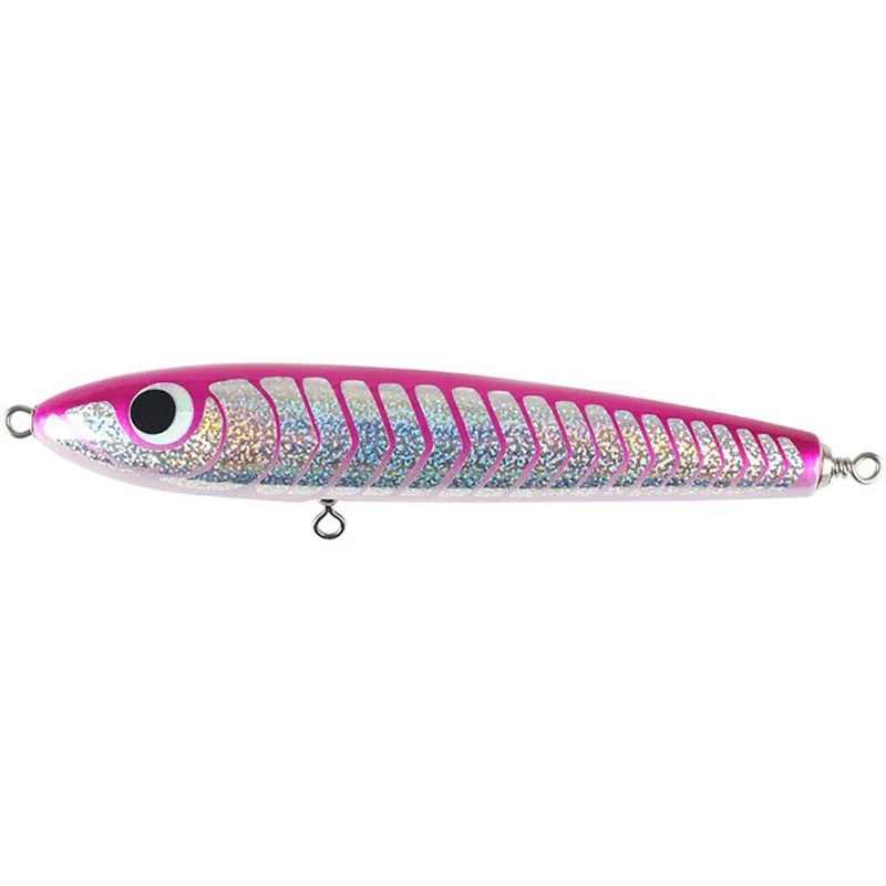 

Lutac Promotion Factory Price Bright Colors Wood Pencil Fishing Lure Stripe Design Simulation Laser Artificial Pesca