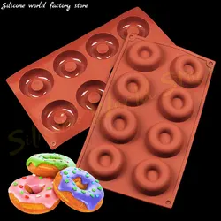 Silicone World 8 Holes Donut Silicone Molds Cookie Muffin Cake Mold Chocolate Donut Dessert Baking Pan Pastry Baking Mold