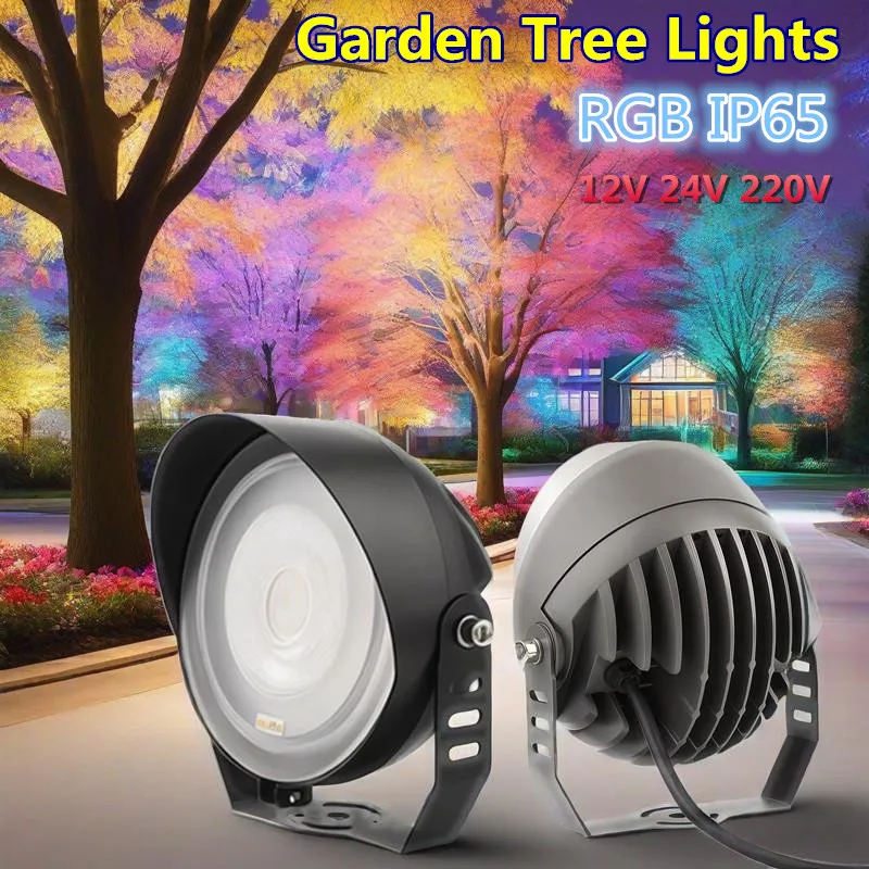 

Lawn Lamp Park Outdoor Landscape Light 220V 6W 12W 24W 48W Christmas Garden Tree Lighting Colorful Projection Spotlight for Wood