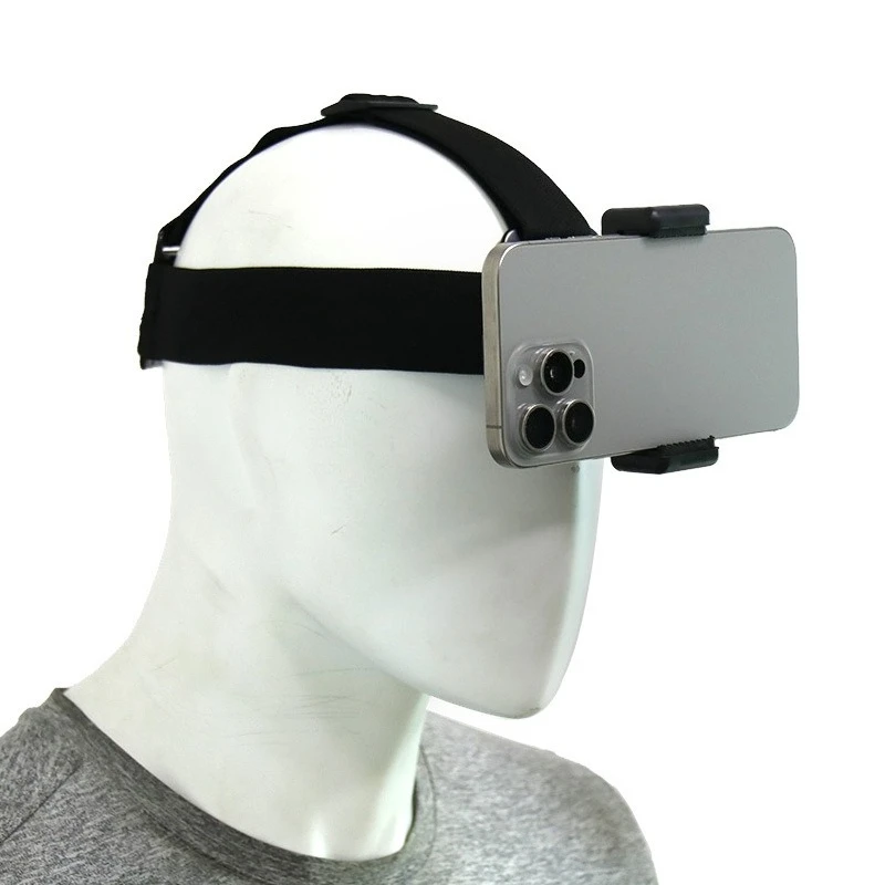 حامل هاتف مثبت على الرأس قابل للتعديل بدون استخدام اليدين للهواتف الذكية POV مدونة فيديو علوية لتسجيل الفيديو والأنشطة الخارجية