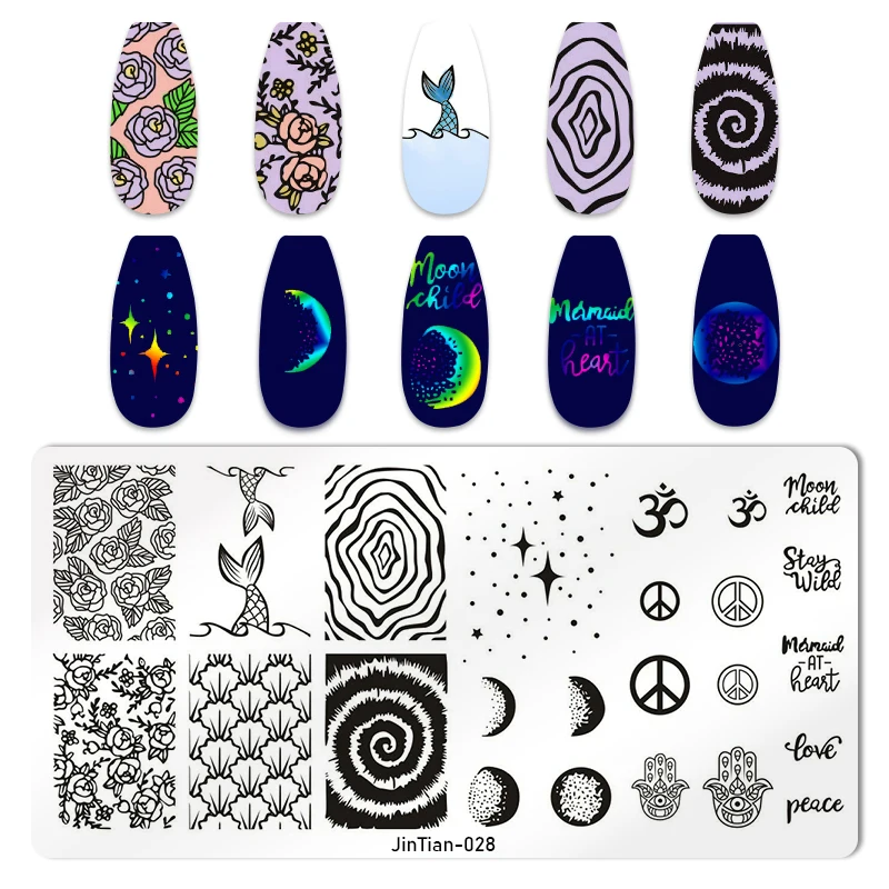 Coconut Tree Nail Art Stamping Template Plate Summer Beach Pictures Birds Nail Stamping Plates Manicure Stencil Set For Nail