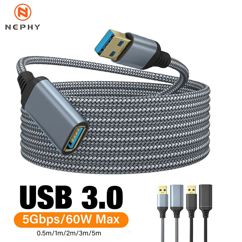 Nylon Braided USB 3.0 Male-To-Female High-Speed Transmission Data Cable Computer Camera Printer Extension Cable 0.5m 1m 2m 3m 5m