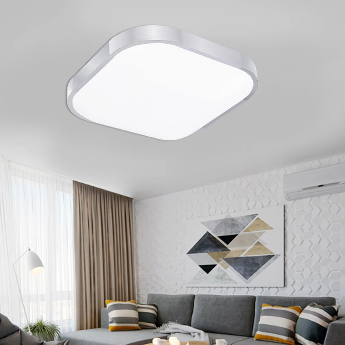 

Square Ultra Thin LED Ceiling Lamp White Light Mounted Flush Ceiling Light Panel for Kitchen Bathroom Bedroom Living Room