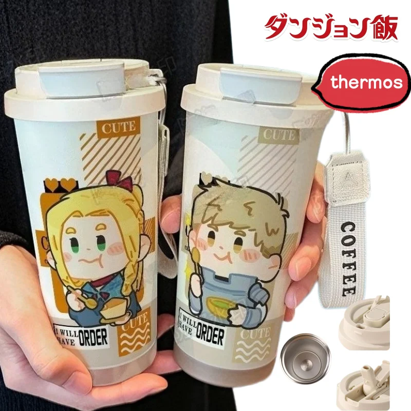 Delicious in Dungeon Marcille Donato Chilchuck Tims anime pattern stainless steel thermos, personalized large capacity water cup