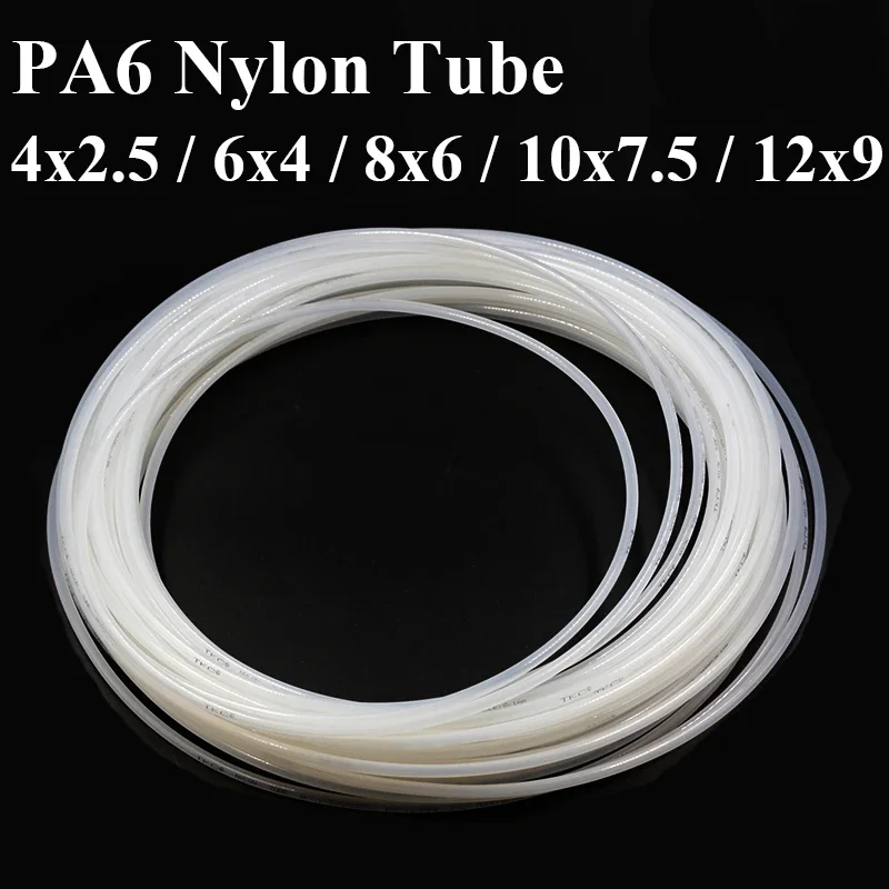 

1M/2M/5M/10M/20M High Pressure PA6 Nylon Tube 4mm 6mm 8mm 10mm 12mm Pneumatic Air Compressor Smooth Rigid Polyamide Oil Pipe