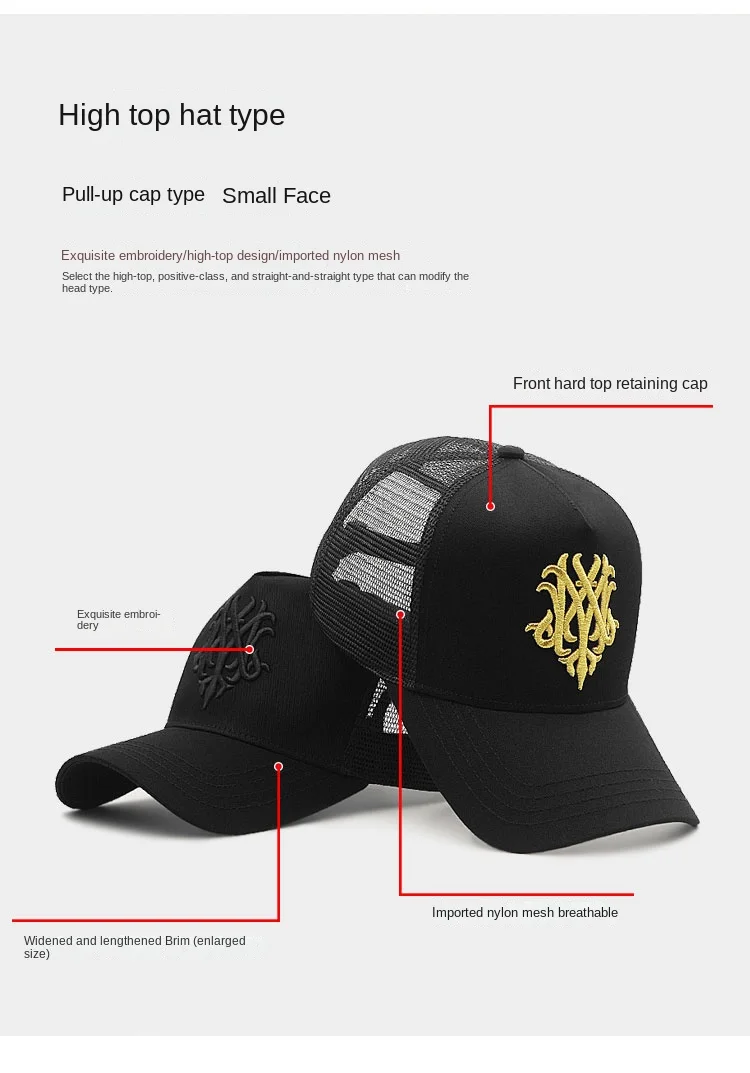 Baseballmützen für großen Kopf, Übergröße, für Männer und Frauen, Mesh, Outdoor, Sportkappen, Papa, Übergröße, Trucker-Kappe, 56–60 cm, 60–65 cm – Detail 17