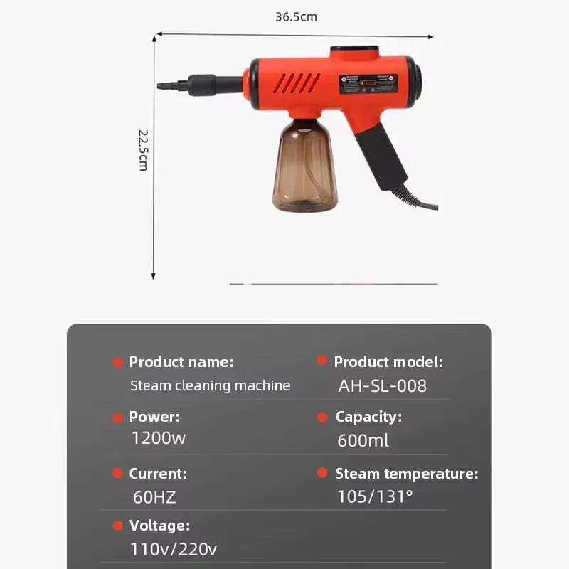 Portable Digital Display Steam Cleaner Handheld High Temp High Pressure Electric Steamer for Kitchen Bathroom Household Deep