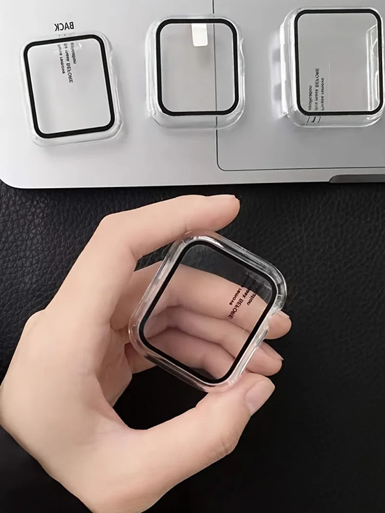 Gehärtetes Glas + Abdeckung für Apple Watch 10 42 mm 46 mm, matte harte Stoßstange, Displayschutzfolie, Apple Watch Serie 10, 46 mm, Zubehör