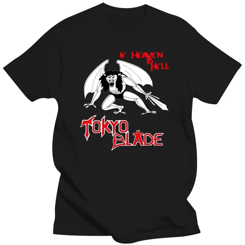 Tokyo Blade If Heaven Is Hell 1983 Metal Tees Black T-shirt For Men's S-3XL