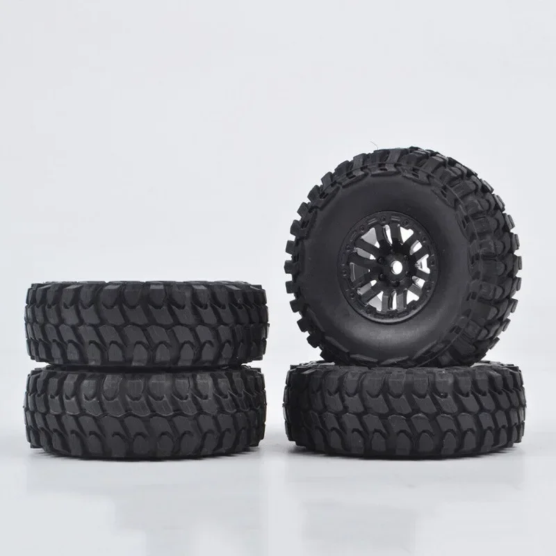 

4pcs RC 1.0 Inch Tires and Wheels Rubber Crawler Tyres for 1/24 1/18 RC Crawler Car Axial SCX24 C10 Truck FMS FCX24 TRX4M