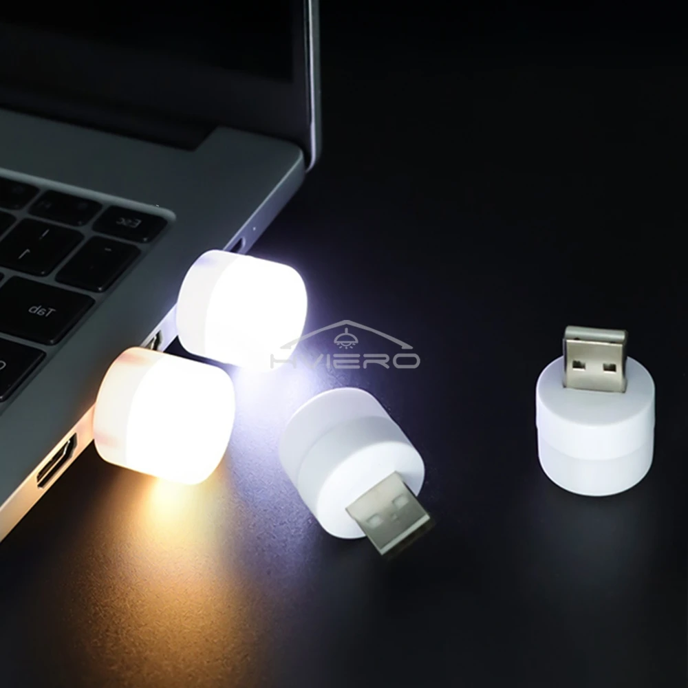 Computer Mobile Power For Round Night Room Dormitory Bedside Eye Protection Reading LED Lamp USB Plug Charging Small Book Light