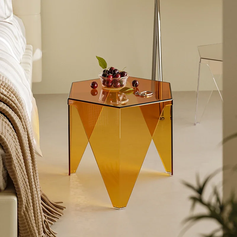 

Transparent Acrylic Coffee Tables,Living Room Side Table,Creative Nightstands,Storage Desk,Geometric Tea Table,Nordic Furniture