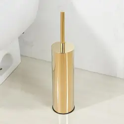 304 Stainless Steel Toilet Brush Gold Bathroom Cleaning Tool brush Holder With Toilet Brush