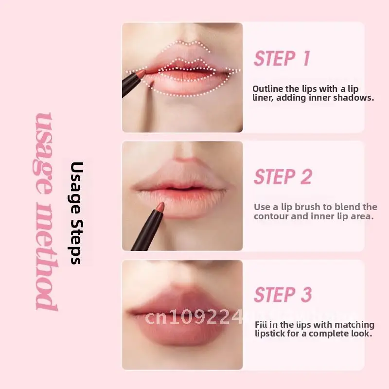 QXQY Rich Nude Lip Liner Rossetto antiappannamento con finitura opaca liscia a lunga durata per il contorno e il miglioramento della forma