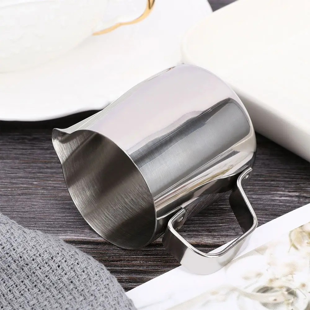 Silvery Fancy Mug Bottle Craft Pot Pitcher Barista Cup Espresso Frothers Coffee Pull Flower Tool Stainless Steel Milk Jugs