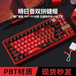 Cartoon Anime Neon Genesis Evangelion EVA Asuka Double Panel Transparent Keyboard Cap Small Full Set PBT Heat Sublimation Keycap