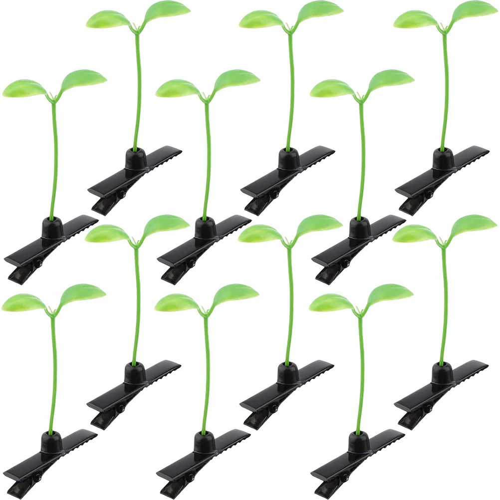 

60pcs Bean Sprout Hair Clips Cute Plant Barrettes Fun Hair Accessories For Teens Girls Mini Green Clips Hairpins Festival Party