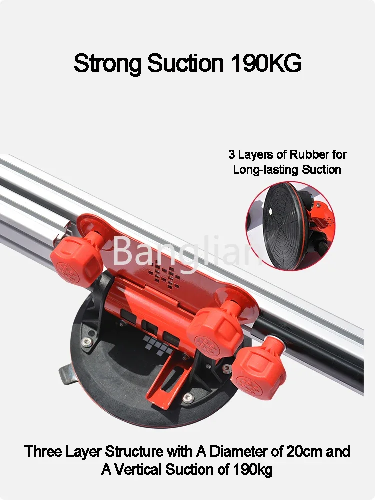 High Load Capacity Lifter Tool with Electric Vacuum Suction Cups for Transporting Large and Heavy Stone Slabs and Tiles