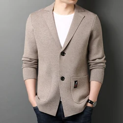 Men's Suit Jacket 2023 New Spring / autumn Men's Casual Loose Knit Solid Color Coats High Quality Business Blazer Plus Size 3XL