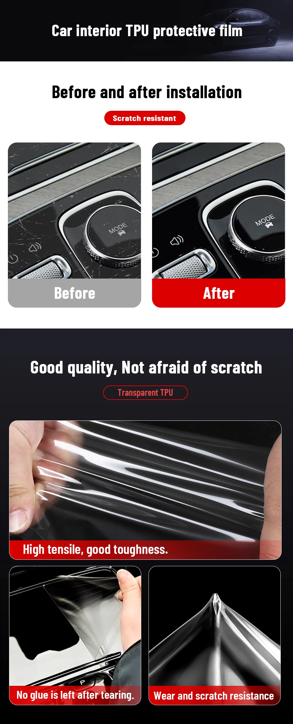 TPU für HYUNDAI HB20 2023 2024 Transparente Schutzfolie für das Auto-Innenraum-Zentrales Steuerungspanel und das Navigationsdisplay Zubehör – Detail 2
