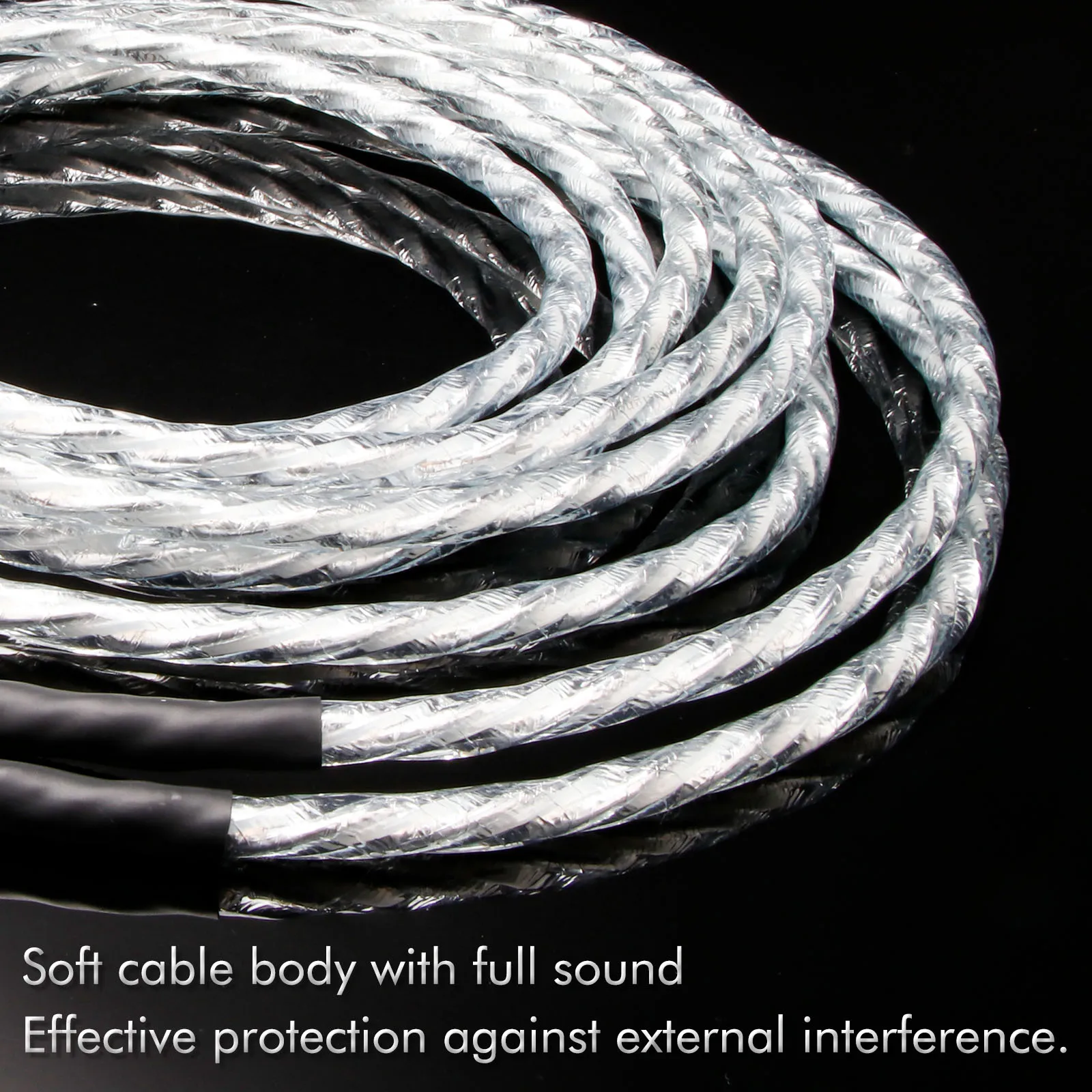 Paar Lautsprecherkabel OCC versilbertes Subwoofer-Kabel mit Bananensteckern und Y-Steckern für Lautsprecher, CD-Player und Verstärker – Detail 4