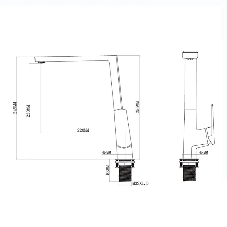 صنبور مياه المطبخ ذو رافعة واحدة دوارة 360 درجة من النحاس #5