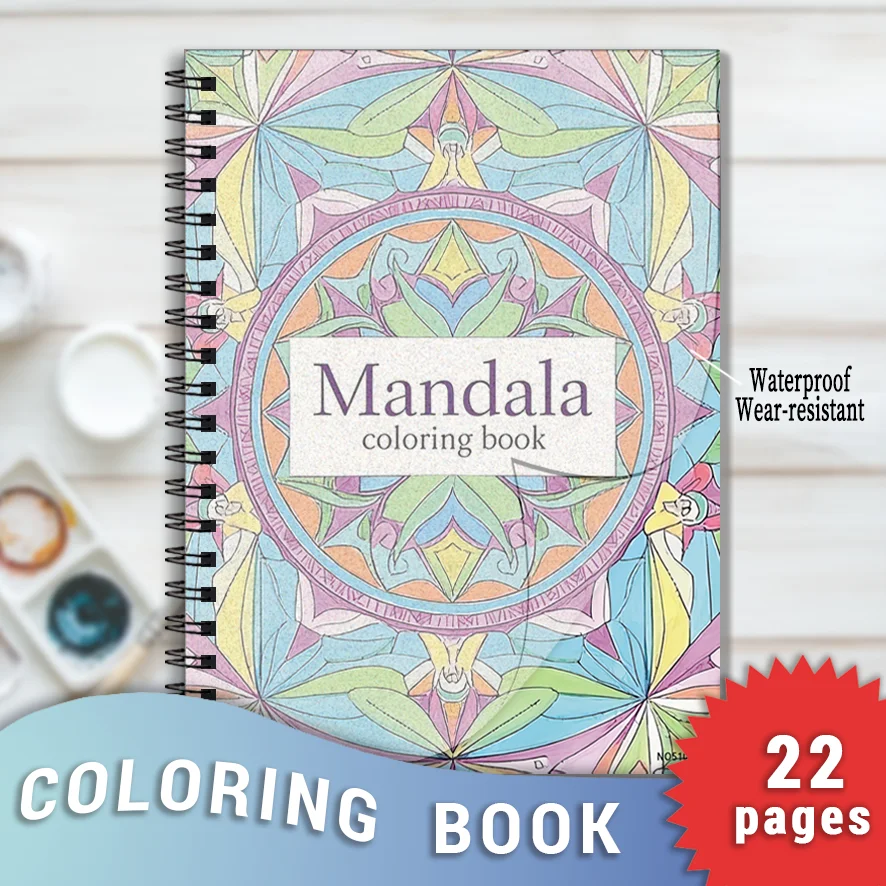 Mandala Adult Coloring Book - 8.3x11.2 inches Stress relief coloring book 22 pages of art therapy illustrations to relieve anxie