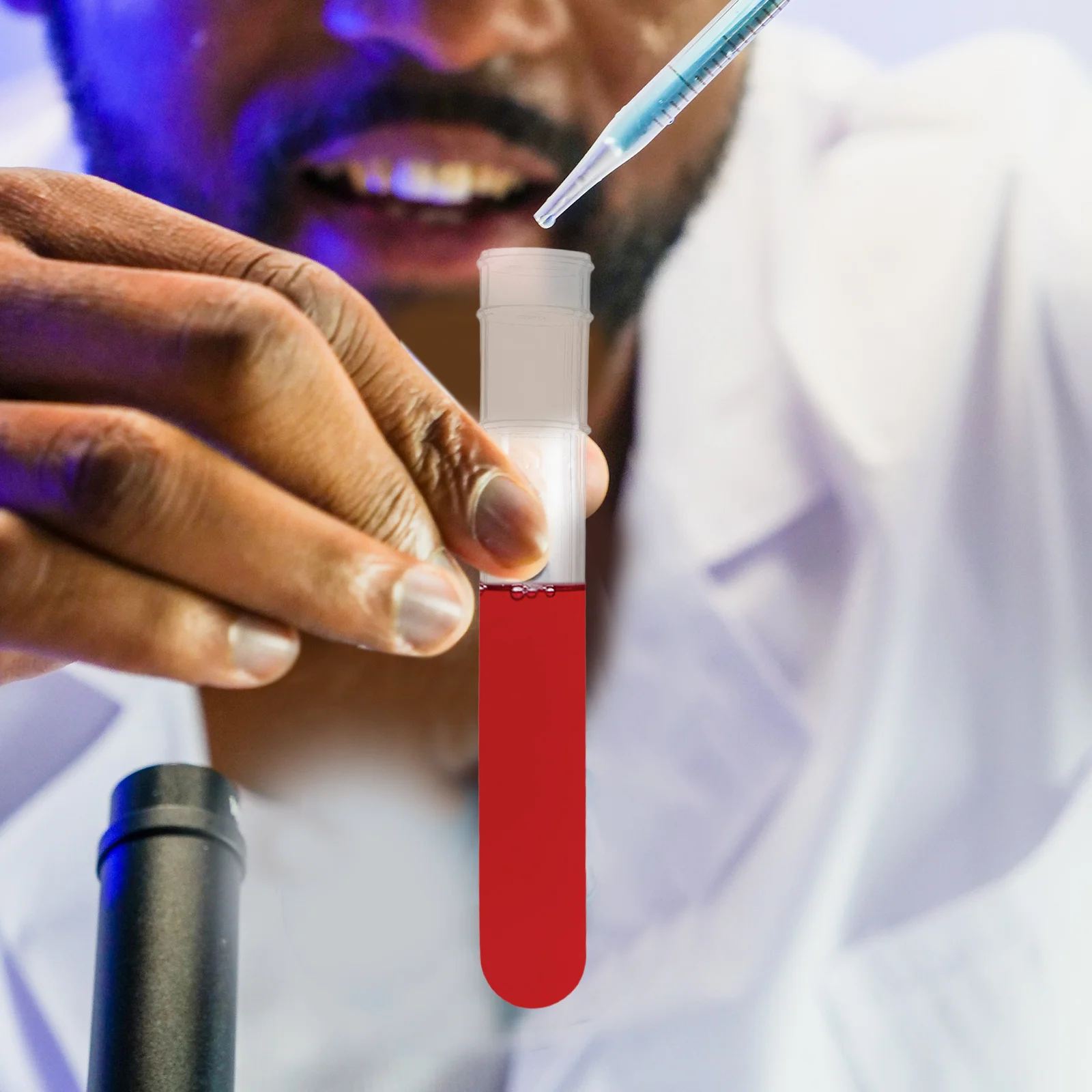 

100Pcs Transparent Test Tubes Plastic Clear Blood Sample Collection Lab Use Scientific Experiment Vials Clear Plastic Test Tubes