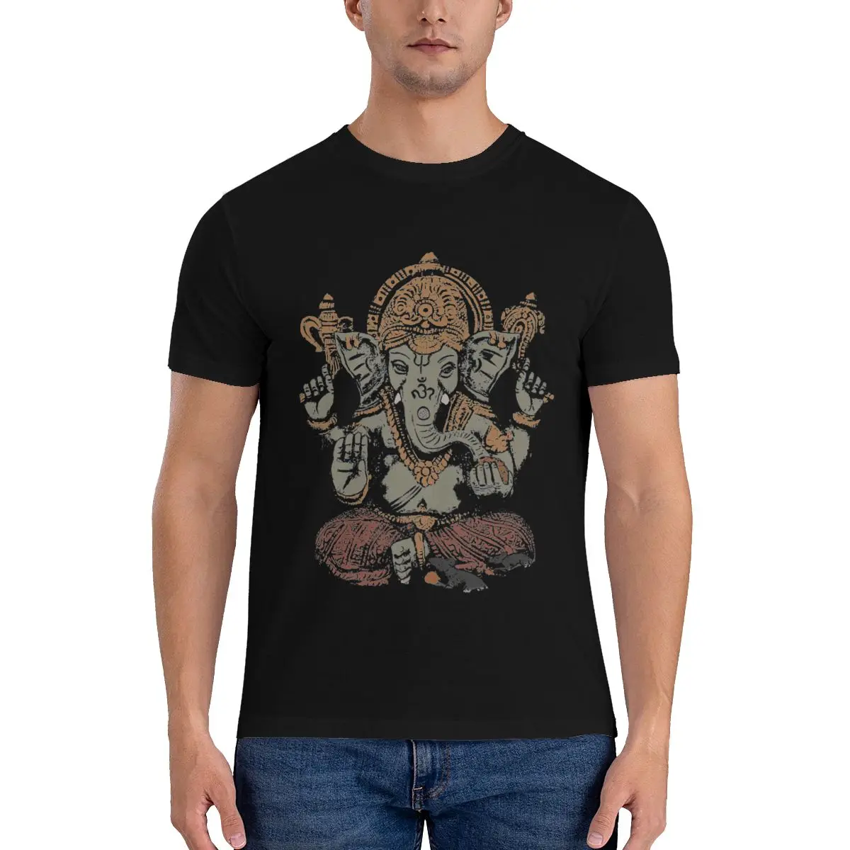 Oversized T-Shirt Ganesha 3D Cotton T Shirts Thai God of Wealth Elephant Fashion Tee Shirt for Couple Summer Awesome Top Tees