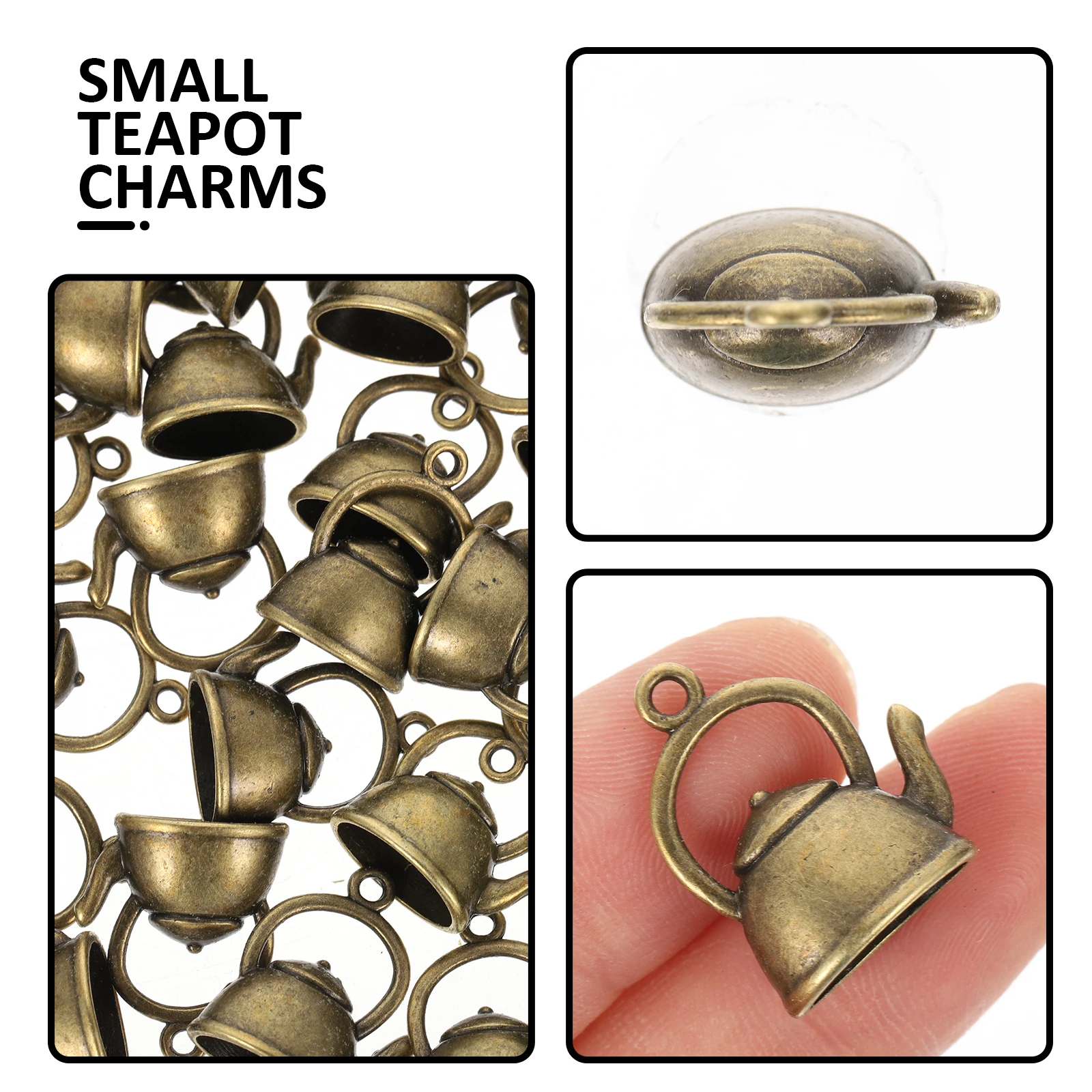 

Small Teapot DIY Jewelry Teapot Metal Pendants Making Necklace Decorations Diy Jewelry Pendants Metal Vintage Bulk