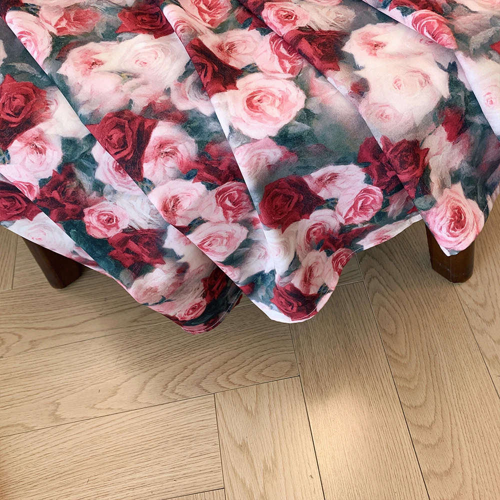 Summer Plus Size Woman Oil Painting Printed Half-body Skirt Loose High Waist Fashion Temperament Knee Mid-length A-line Skirt