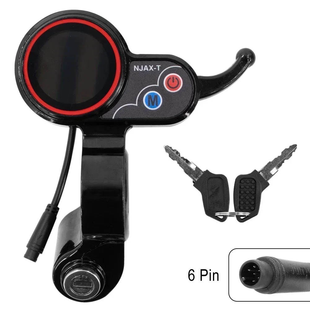NJAX-T LED عرض خنق أداة عرض جزء ل صفر 8 9 10 8X 10X 11X سكوتر كهربائي 48 فولت 6 دبوس LED عرض مع مفتاح