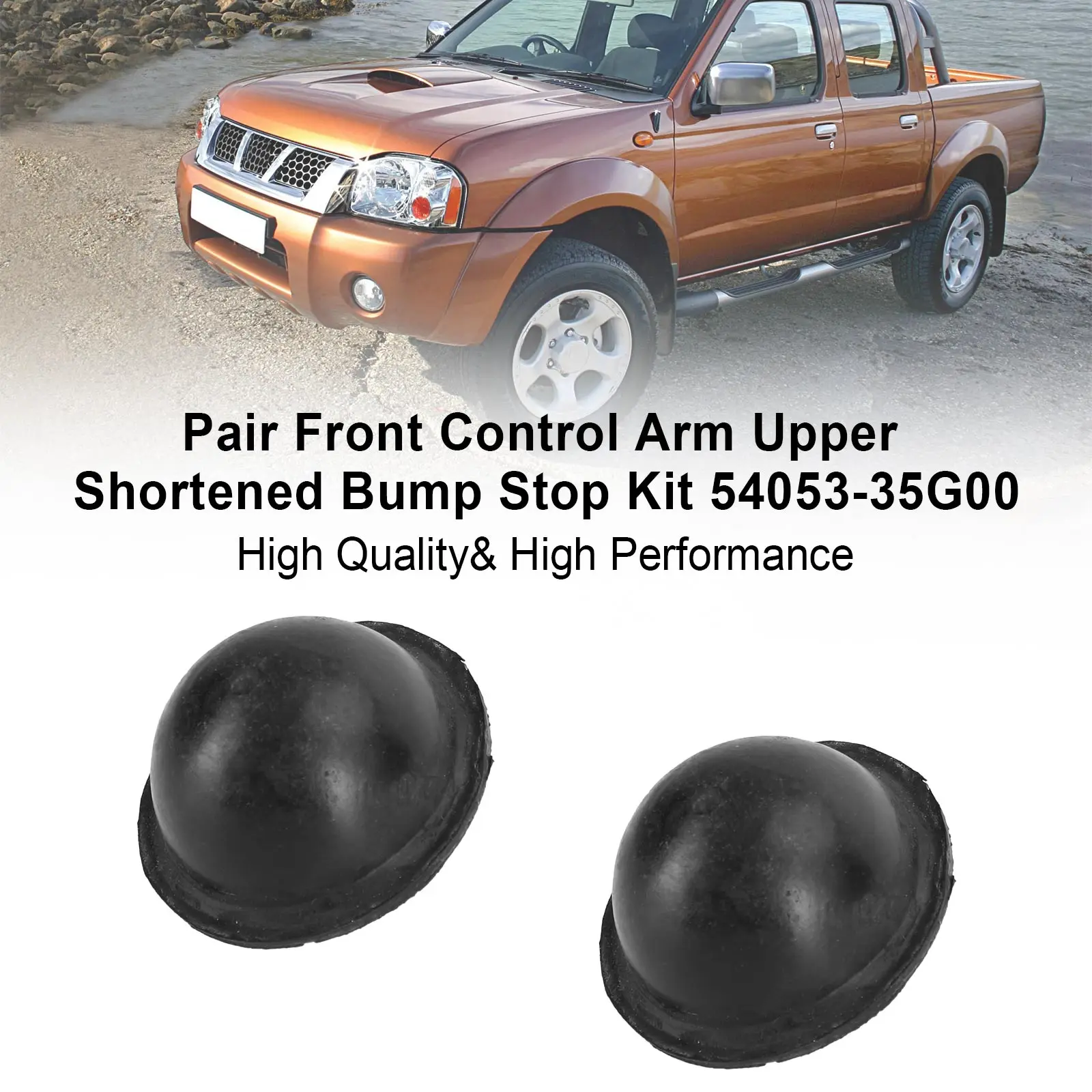 Areyourshop Pair Front Control Arm Upper Shortened Bump Stop Kit For Nissan Navara D22 4WD&RWD 54053-35G00 Car Auto Parts