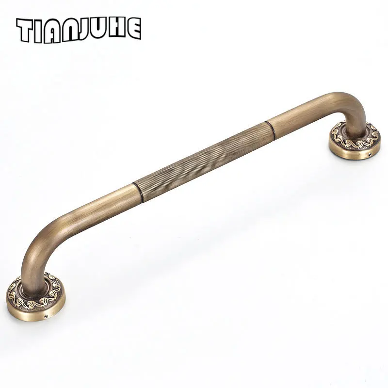 Grab Bars for Bathtubs and Showers Anti Slip Shower Grab Bar for Seniors Elderly 19 Inch Antique Brass