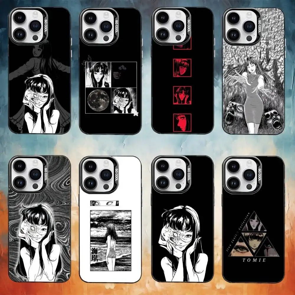 

T-Tomie J-Junji Ito Phone Case For iPhone 17,16,15,14,13,12,11 Plus,Pro Max,XS,Colored silver phone case