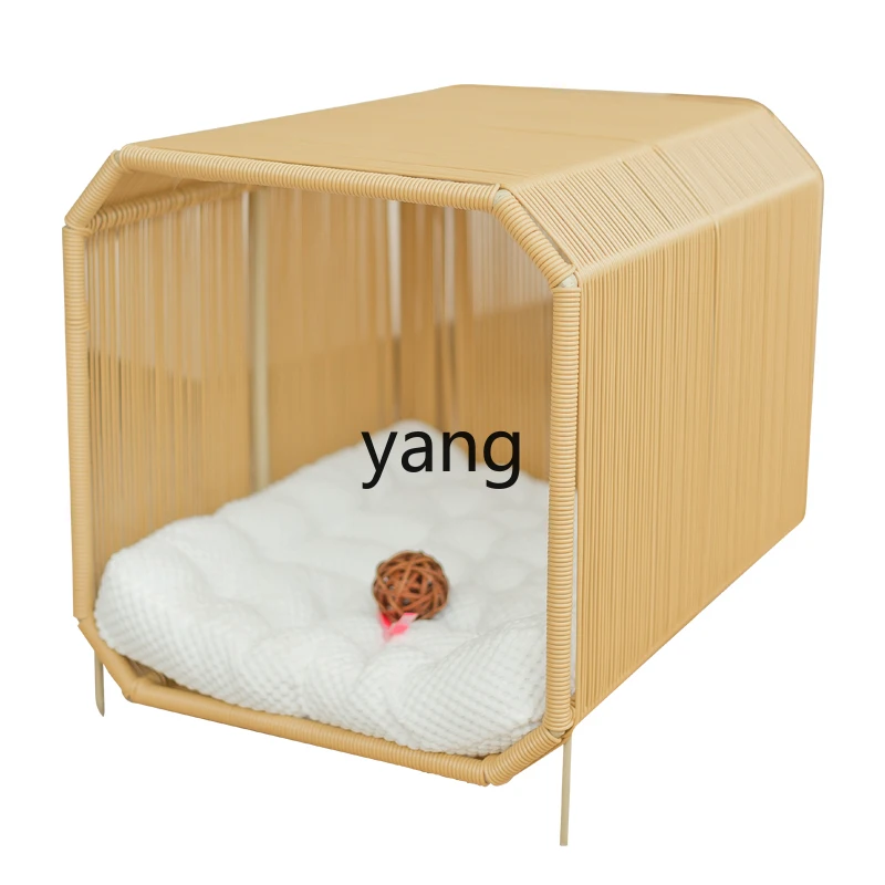 

CX Cat Nest Four Seasons Universal Semi-Enclosed Villa Removable and Washable Rattan Woven Square with Mat