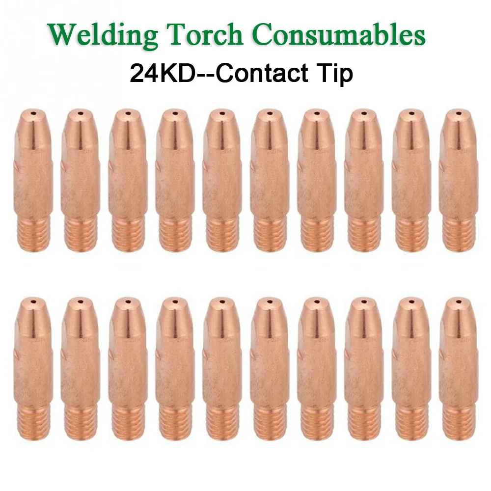 

5/10/20Pcs 24KD Contact Tips E-Cu MIG Torch Consumables 0.8mm 0.9mm 1.0mm 1.2mm Euro Style MIG MAG Welding Torch Welding Tip