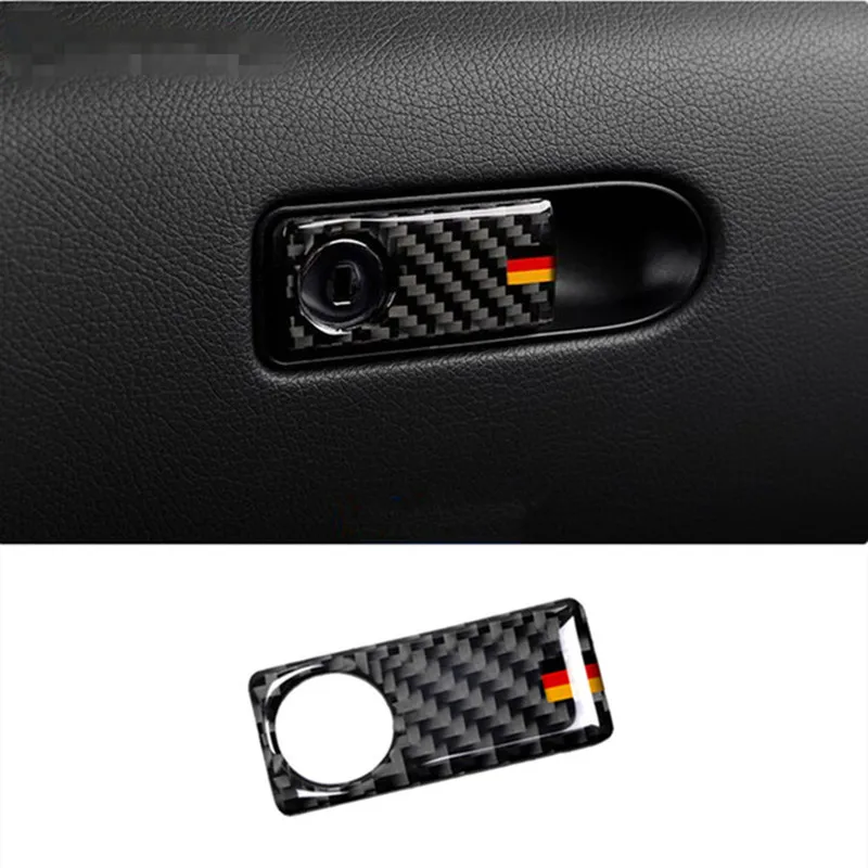

New Carbon Fiber Copilot Glove Box Panel Cover Trim Fits for Benz E Class W213 2016 2017 2018 Car Interior Accessories