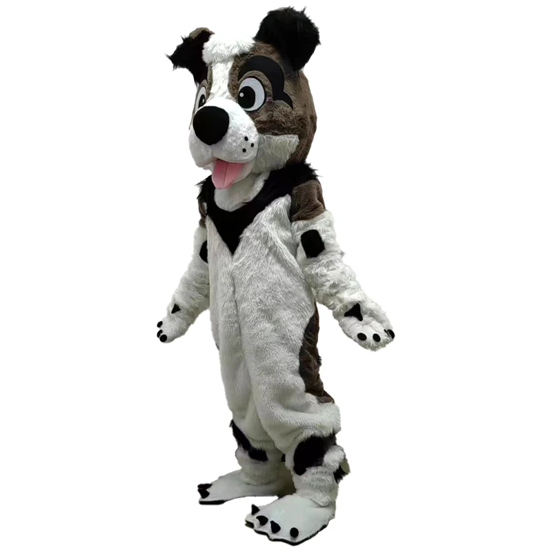 New Husky Dog Fox Mascot Costume Long Fur Furry Costume Fursuit Wolf white blue Cosplay Party Fursuit Halloween Suit Adult Size