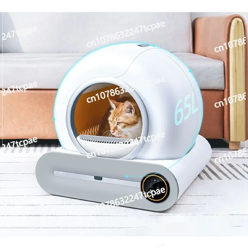 Smart Cat Bedpan with One-Click Cleaning and Fresh Air, Electric Cat Toilet for Large Pets