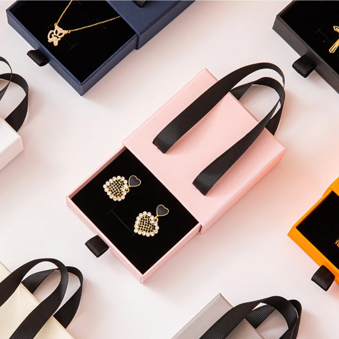 Jewelry Box With Tote Bag for Earring Ring Storage