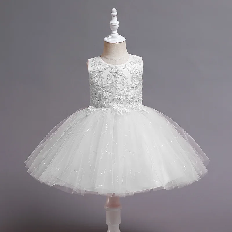 SONDER Appliques Tulle Flower Girl Dress Sleeveless Lace Sweet Girls Birthday Wedding Party First Communion Dresses Customized