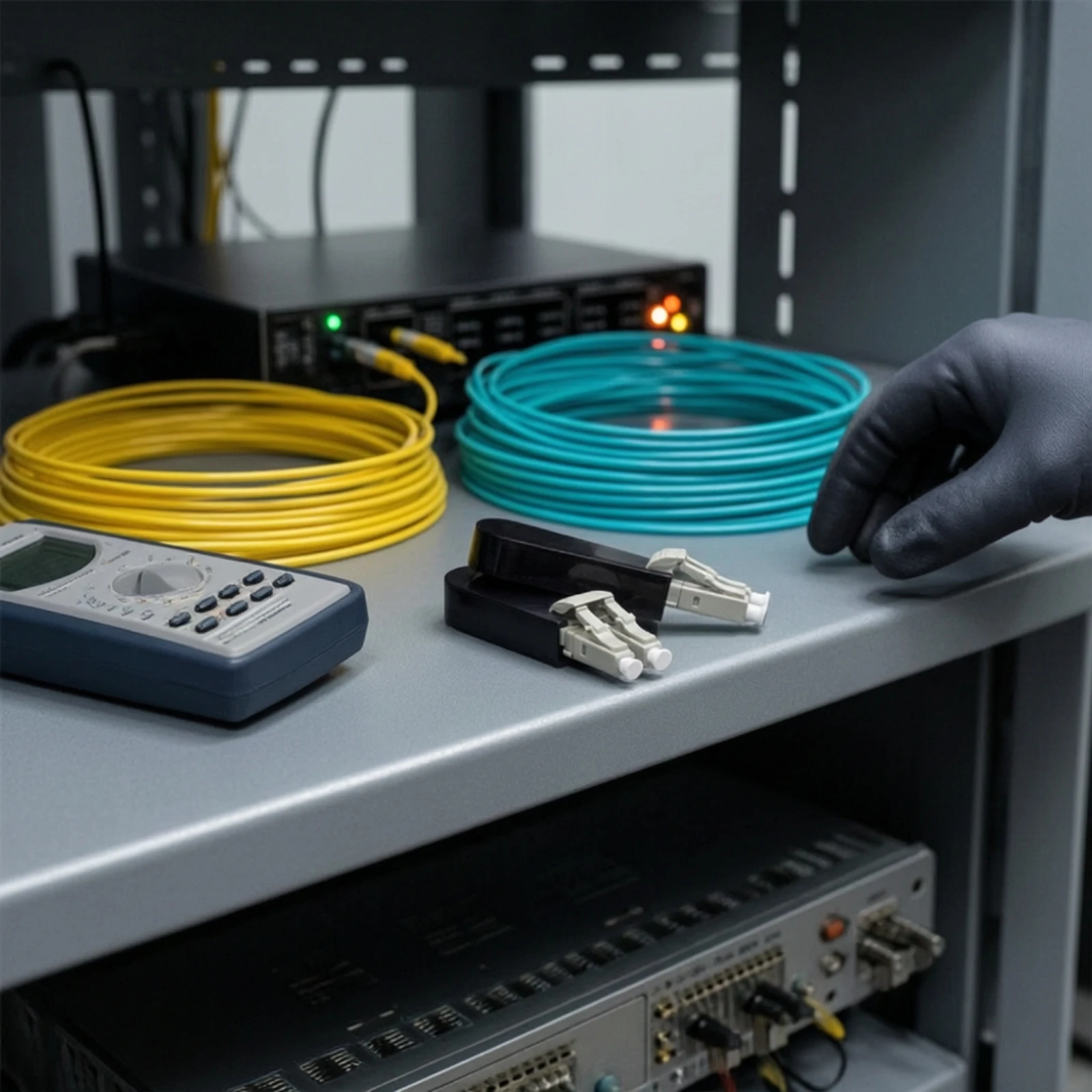 Fiber Optical Loopback Adapter with Dust Caps Safeguarding Duplex LC Loopback Device Reusable Easy to Use
