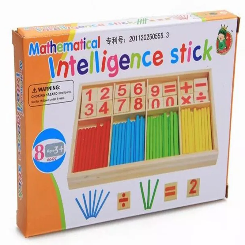 Wooden Counting Sticks Calculate Learning Box Mathematics Teaching Aids for Early Childhood Education Digital Puzzle Toys