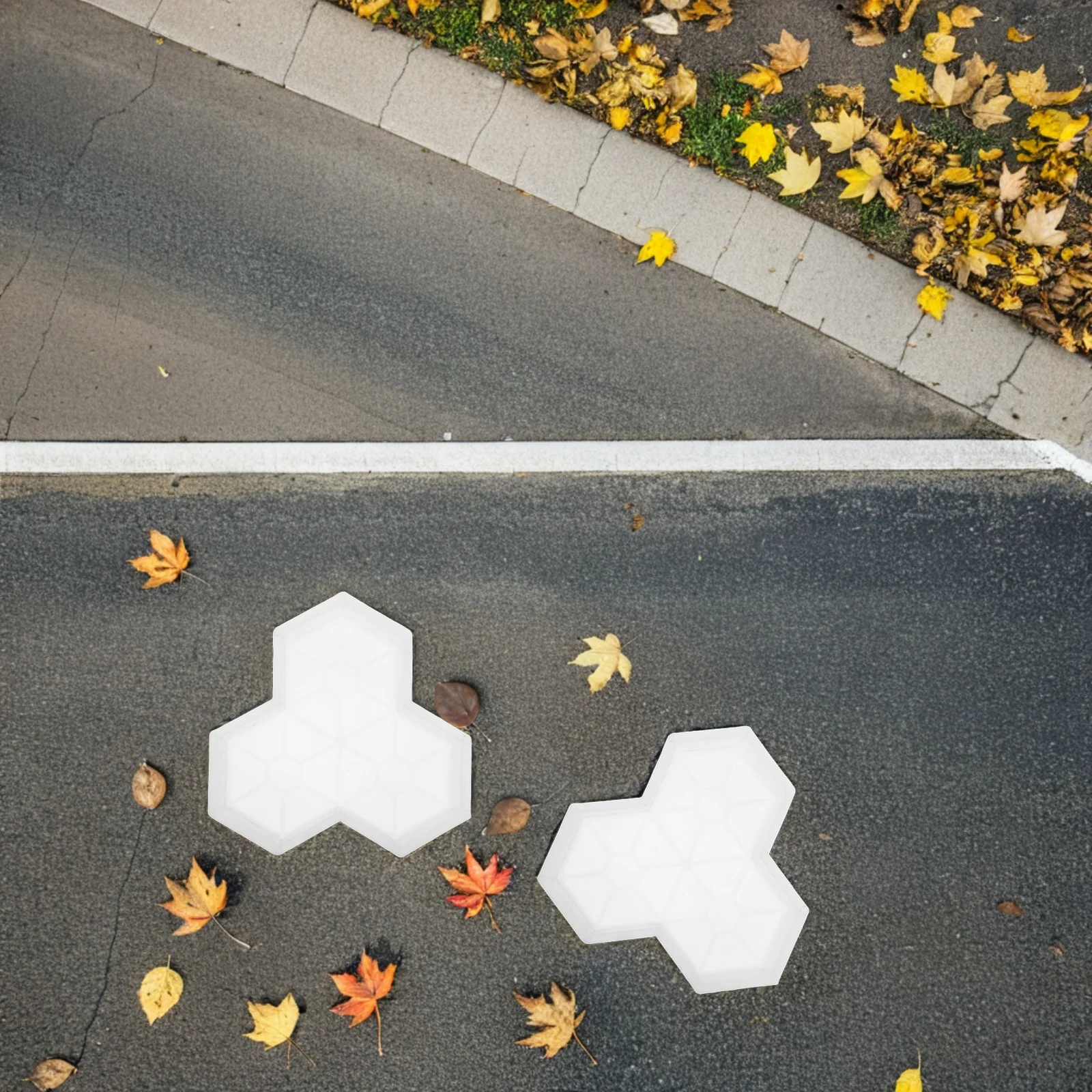 

2pcs Maple Leaf Concrete Brick Mold Reusable Garden Pathway Walkway Paver Tool Landscape Stone Pedal Making Silicone Mold For