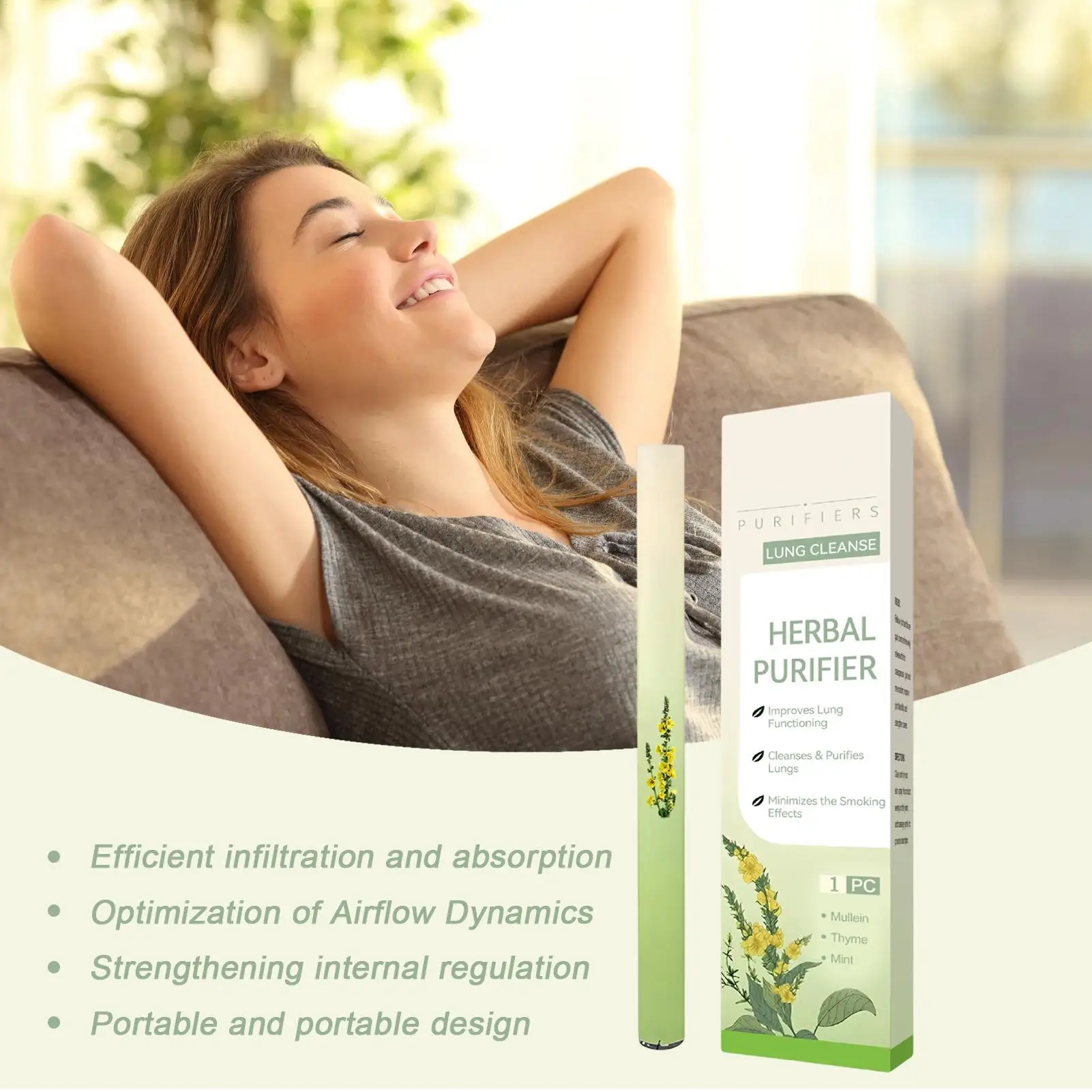 Herbal Stop Snoring Nasal Inhalation Stick Improving Sleep Herbal Diffuser Herbal Lung Cleansing Nasal Inhaler for All Ages